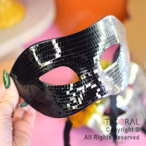 ANTIFAZ DISCO ESPEJADO NEGRO Y PLATA X 1